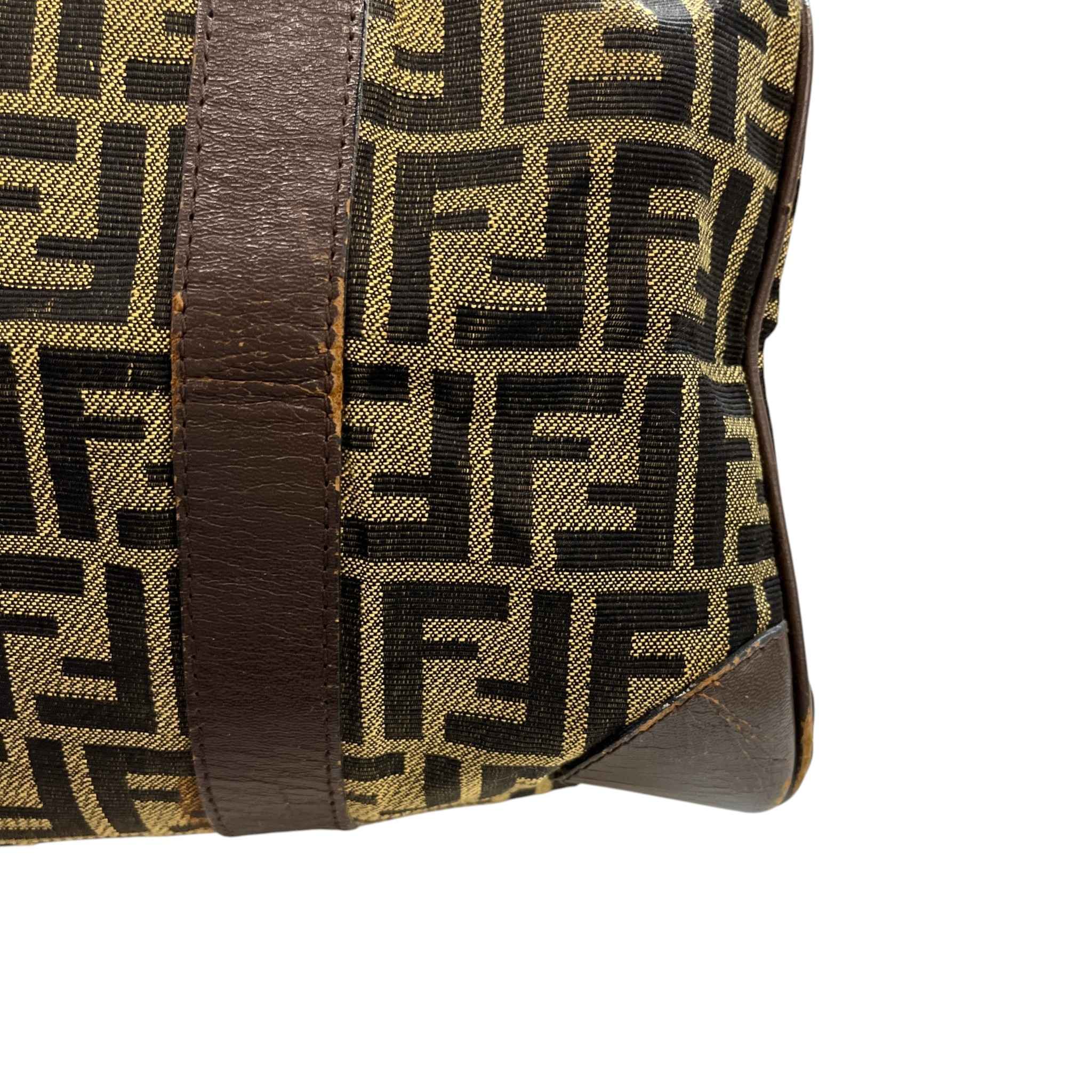 Women's Vintage Ff Zucca Boston Bag Brown - Image 16