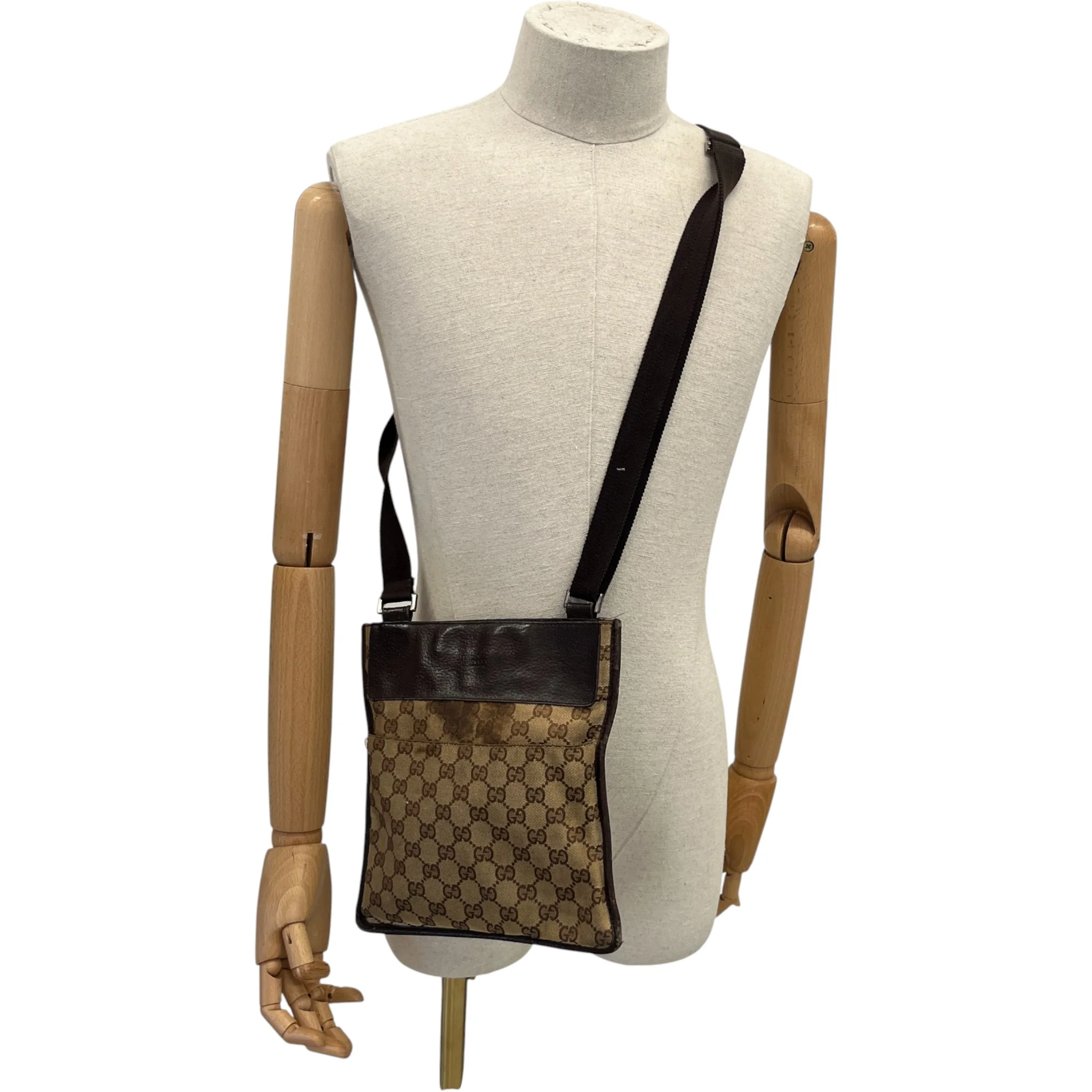 Women's Vintage Gg Monogram Messenger Bag Brown - Image 2