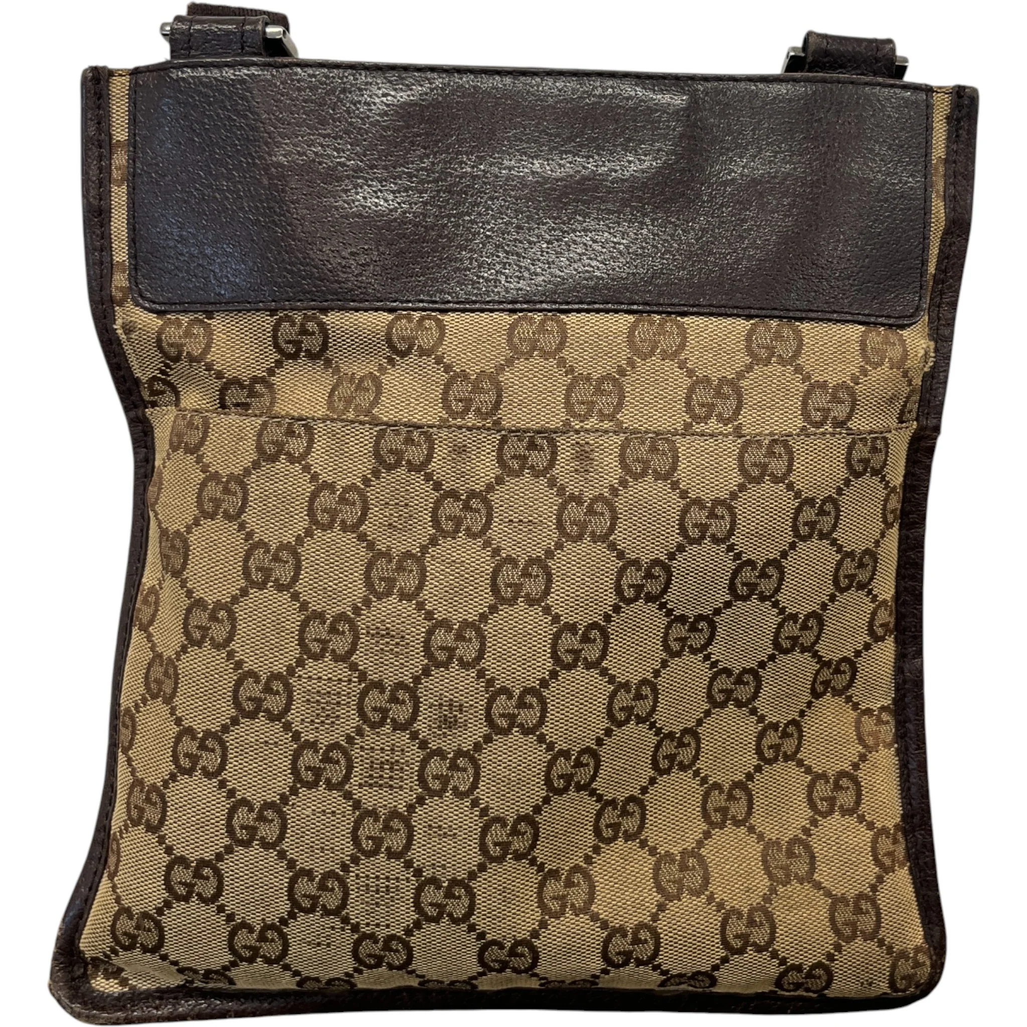 Women's Vintage Gg Monogram Messenger Bag Brown - Image 3