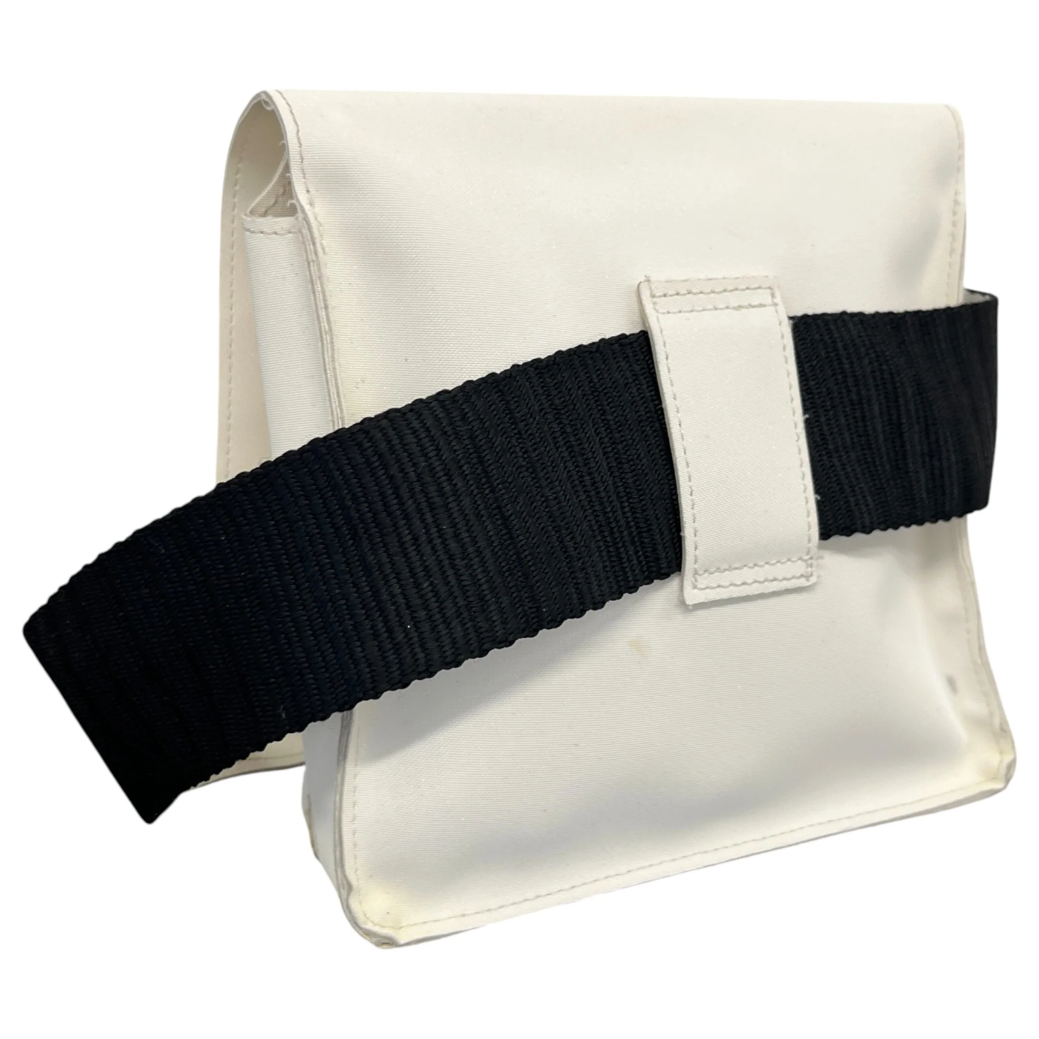 Women's Vintage Nylon Logo Strap Belt Bag Cream - Image 8