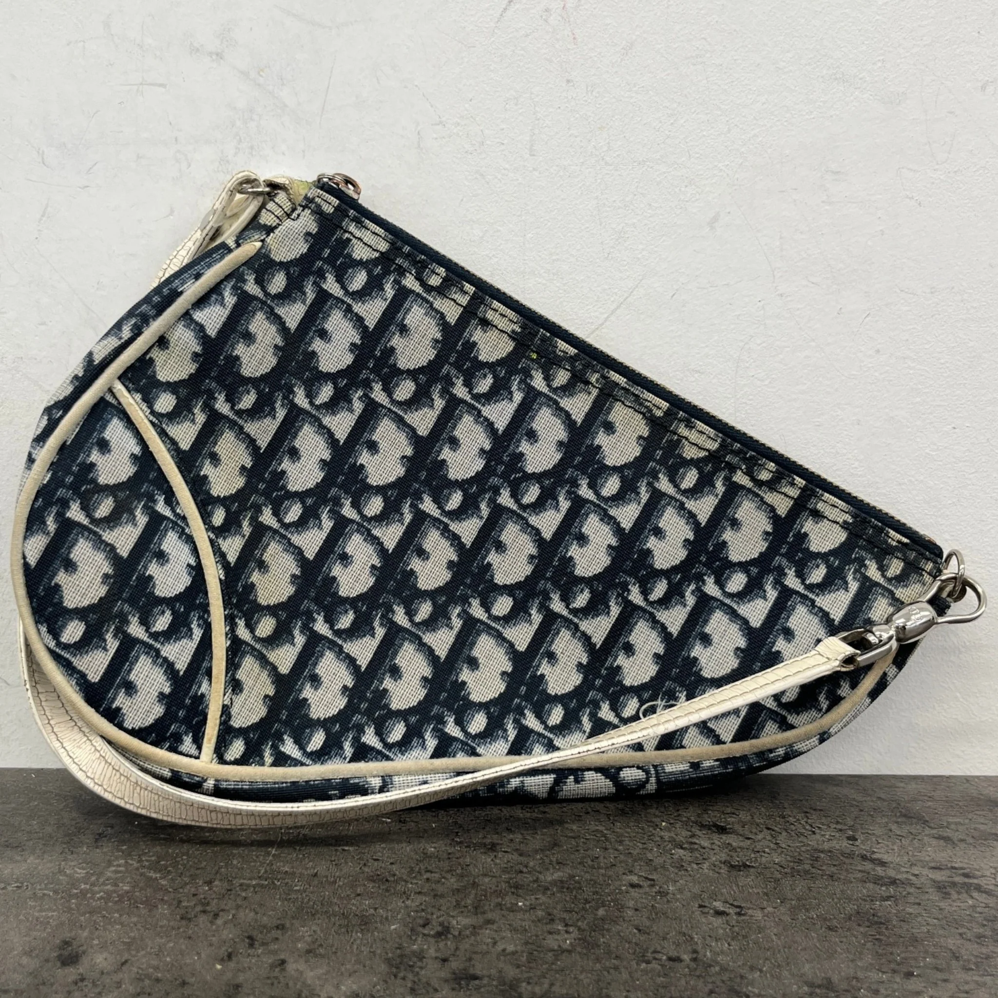 Women's Vintage Saddle Oblique Bag Navy - Image 11