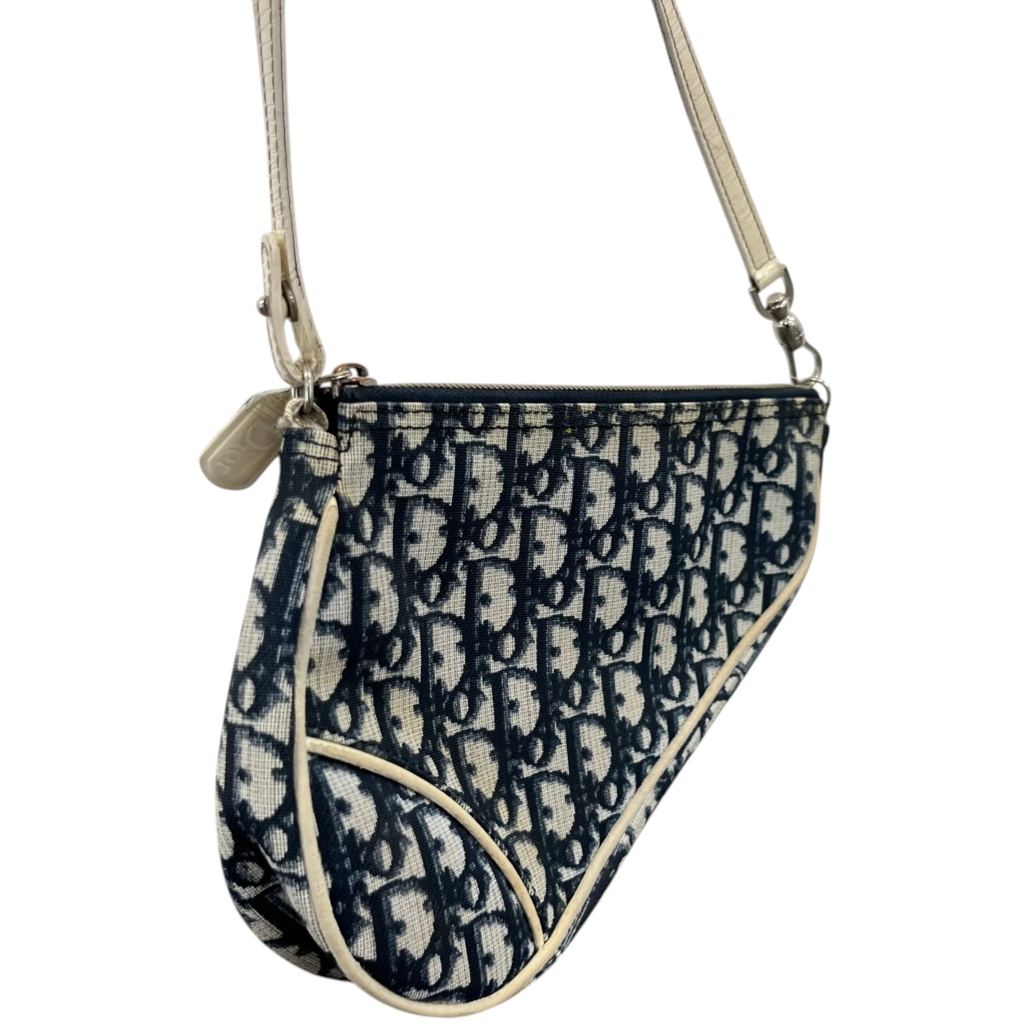Women's Vintage Saddle Oblique Bag Navy - Image 4