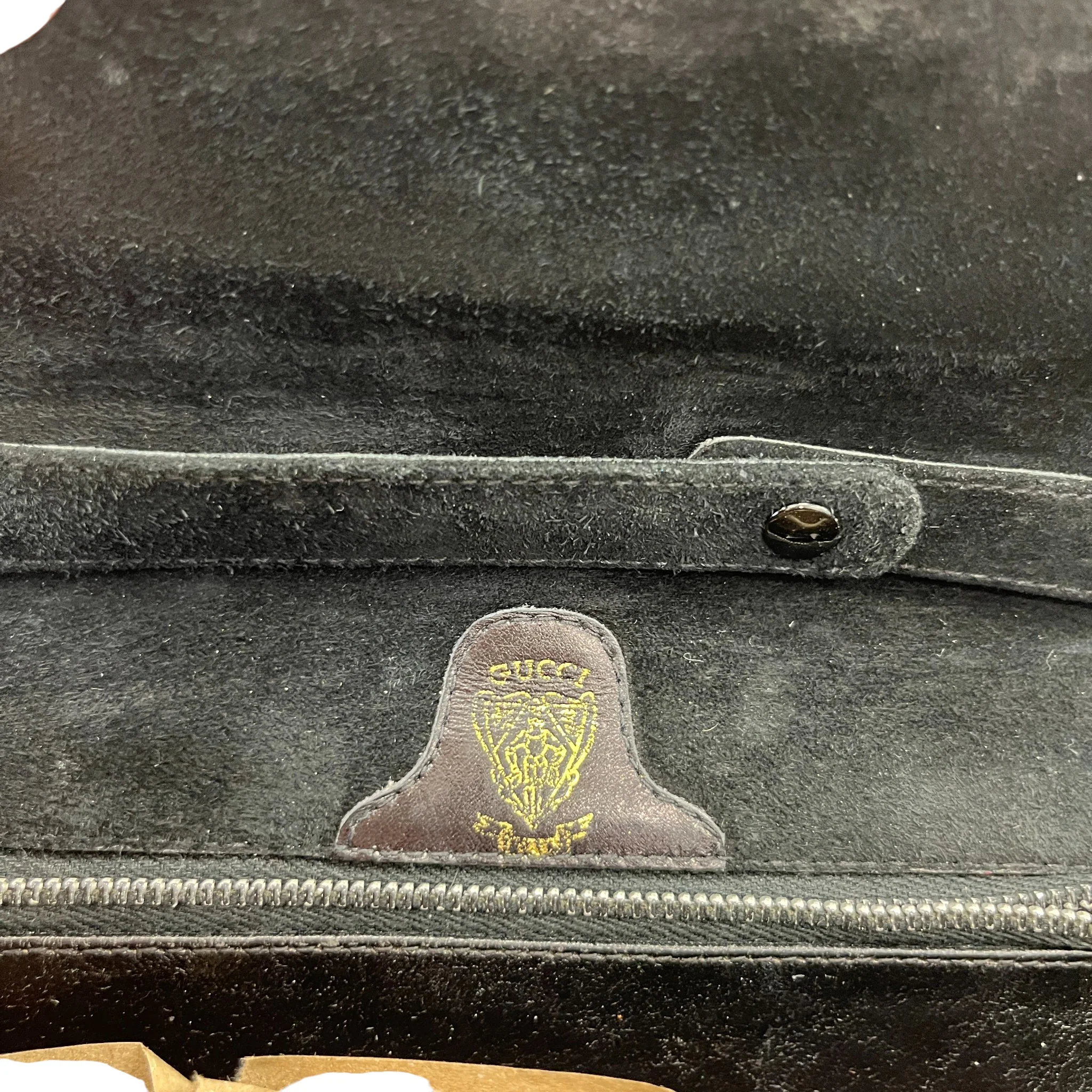 Women's Vintage Suede Web Bag Black - Image 11