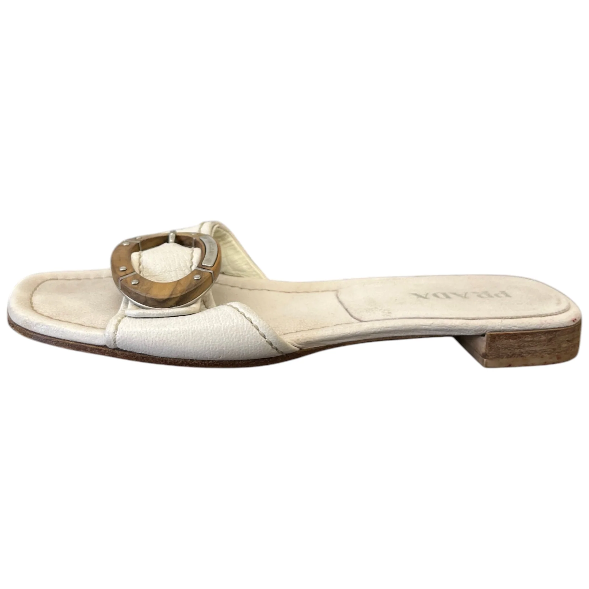 Women's Vintage Wooden Logo Sandals Cream Size EU 37 / UK 4 - Image 5