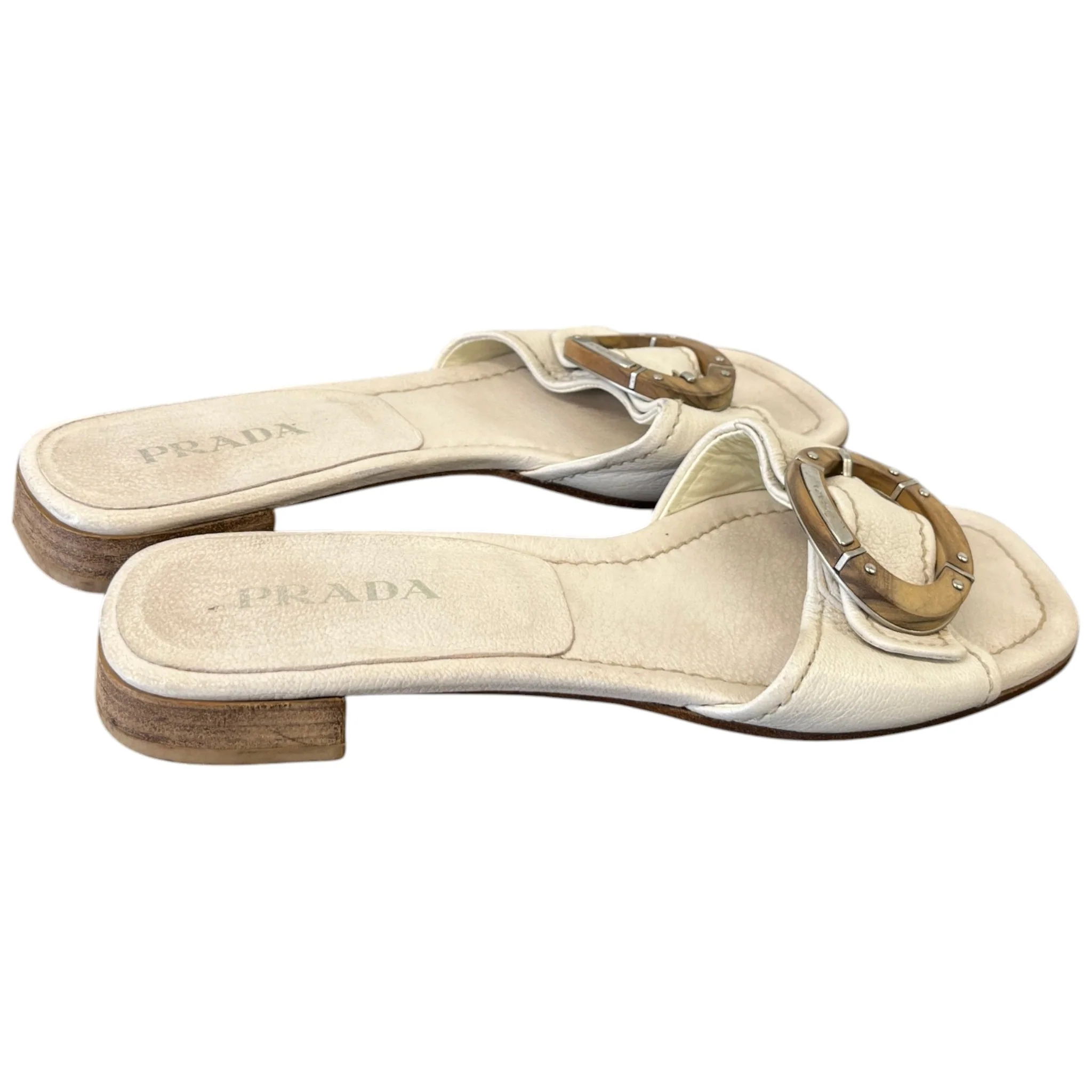 Women's Vintage Wooden Logo Sandals Cream Size EU 37 / UK 4 - Image 8