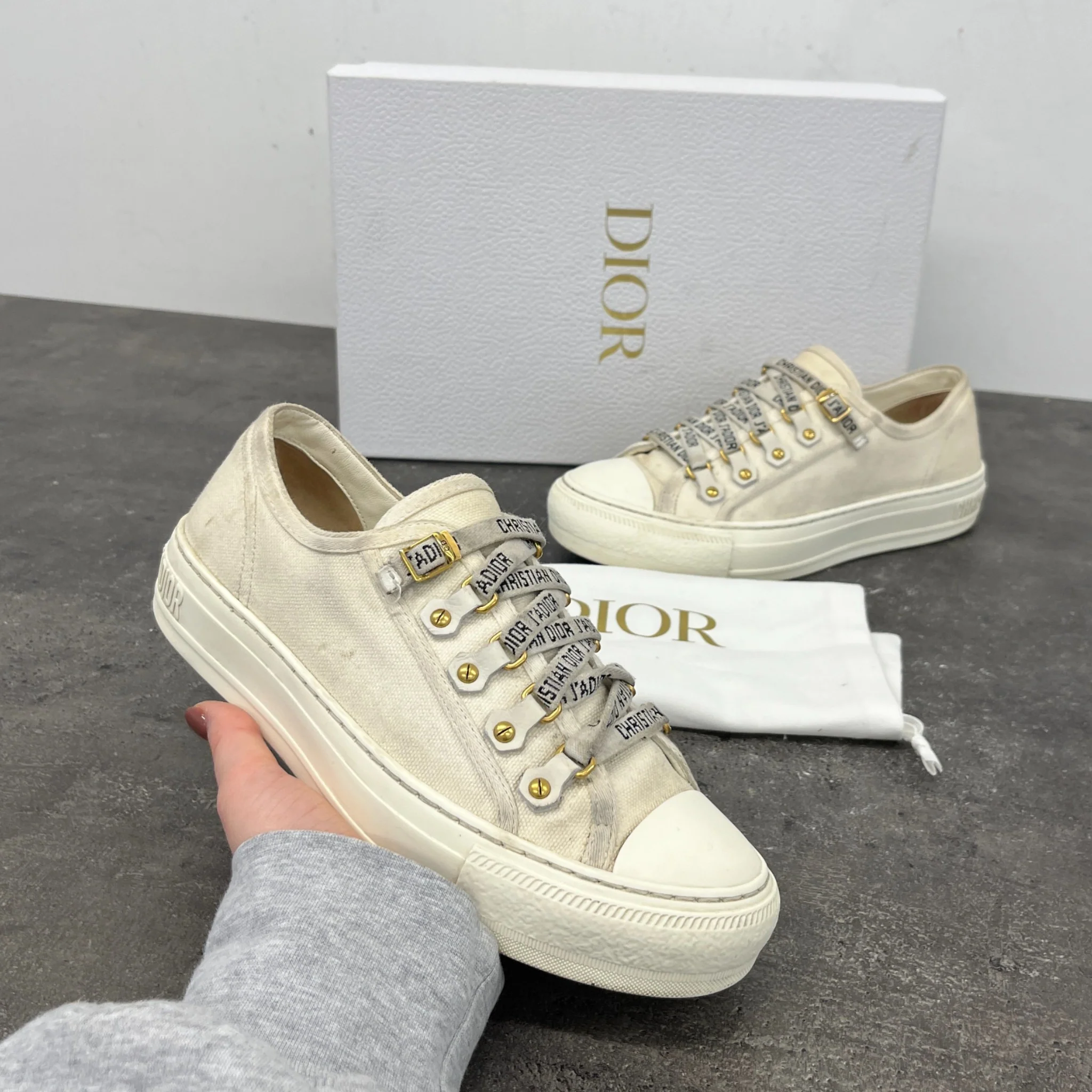 Women's Walk'N'Dior Low Trainers Cream Size EU 36.5 / UK 3.5 - Image 12