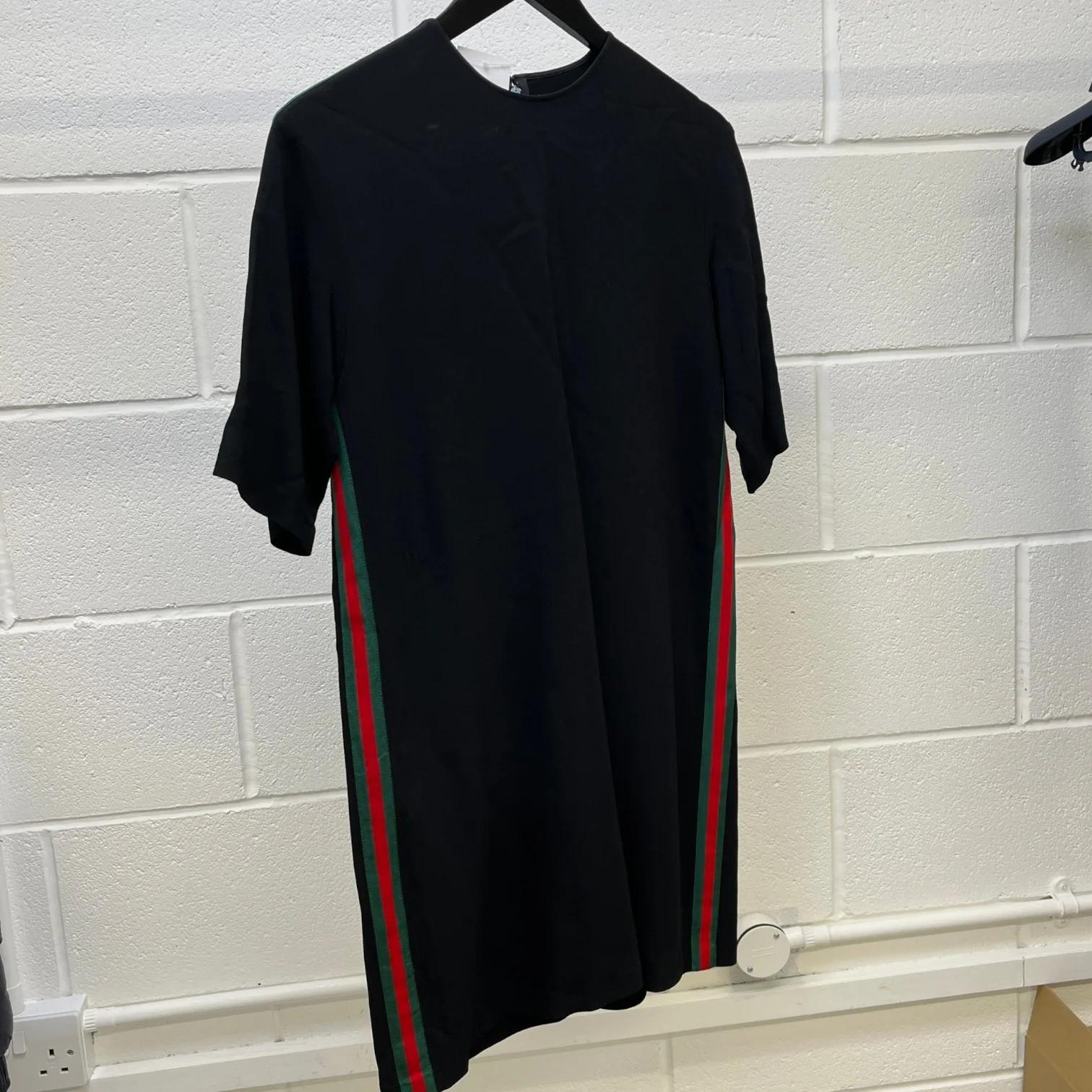 Women's Web Stripe Dress T-Shirt Black Size M - Image 9