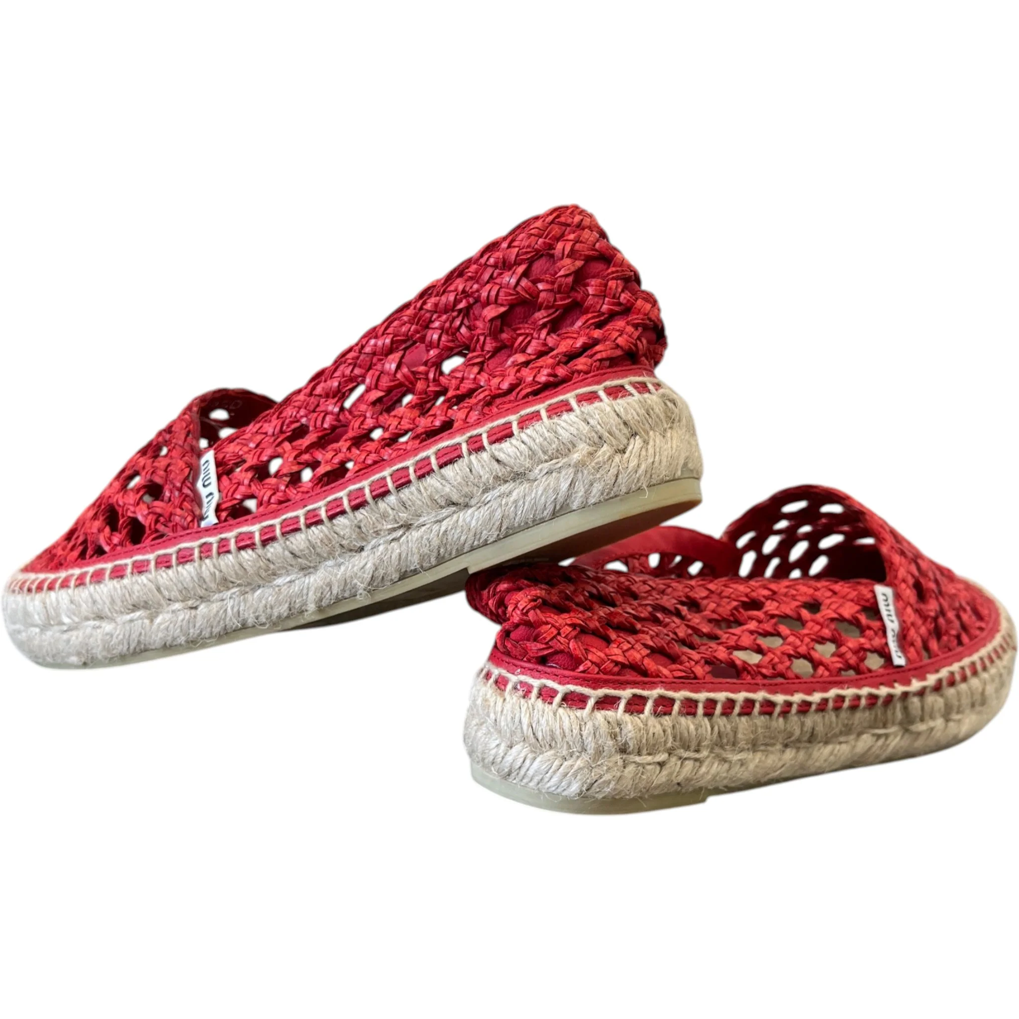 Women's Woven Espadrilles Red Size EU 35 / UK 2 - Image 10