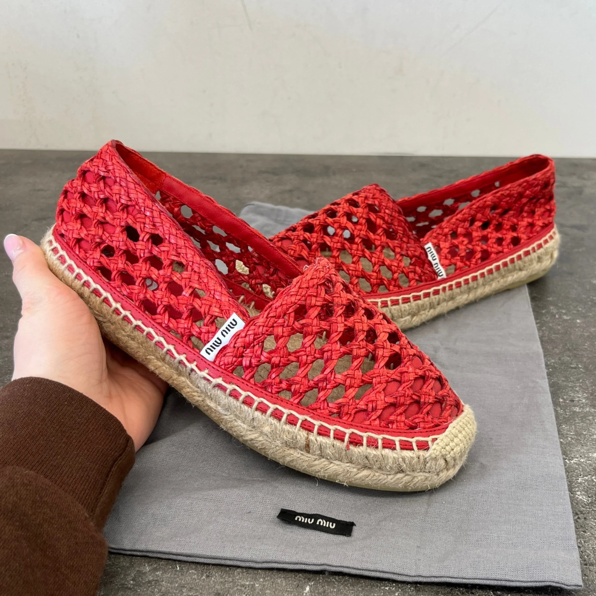Women's Woven Espadrilles Red Size EU 35 / UK 2 - Image 12