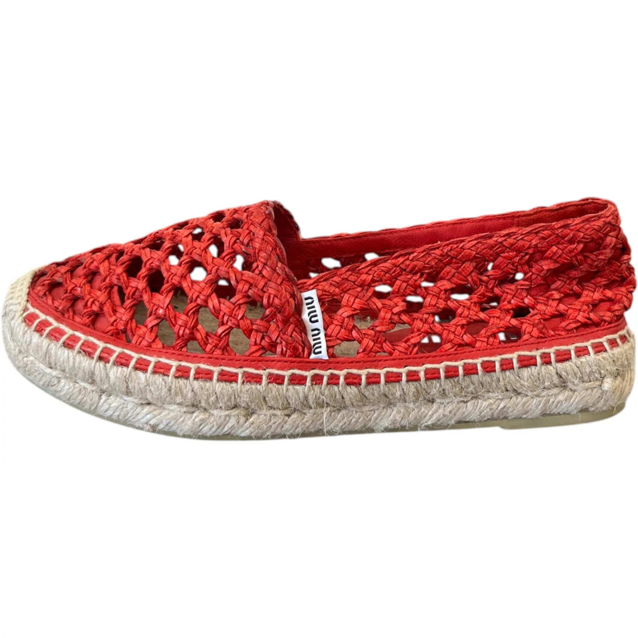 Women's Woven Espadrilles Red Size EU 35 / UK 2 - Image 5