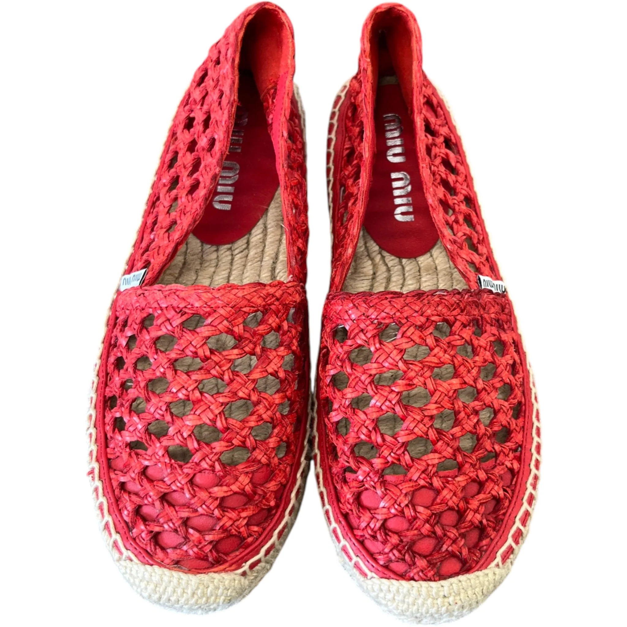Women's Woven Espadrilles Red Size EU 35 / UK 2 - Image 6