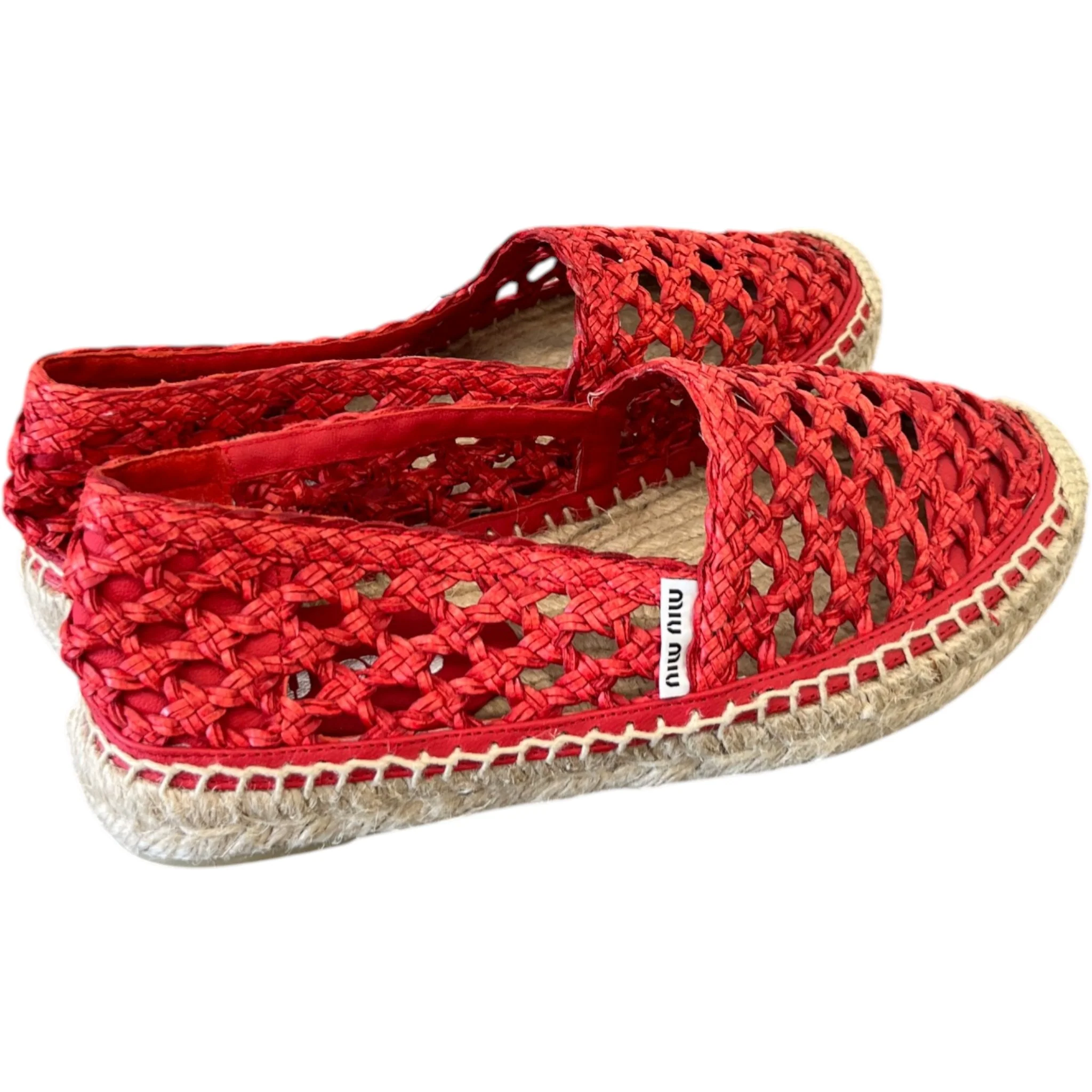 Women's Woven Espadrilles Red Size EU 35 / UK 2 - Image 8