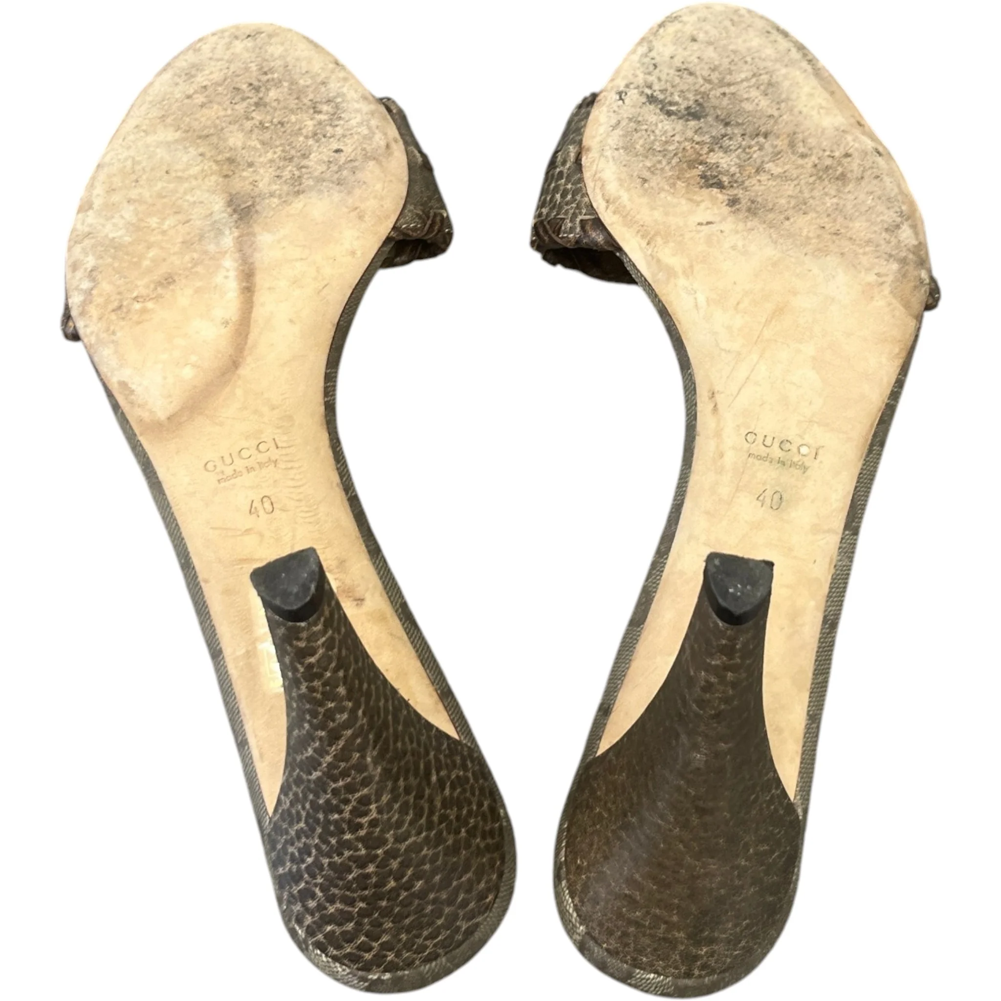 Women's Woven Leather Heels Beige Size EU 40 / UK 7 - Image 10