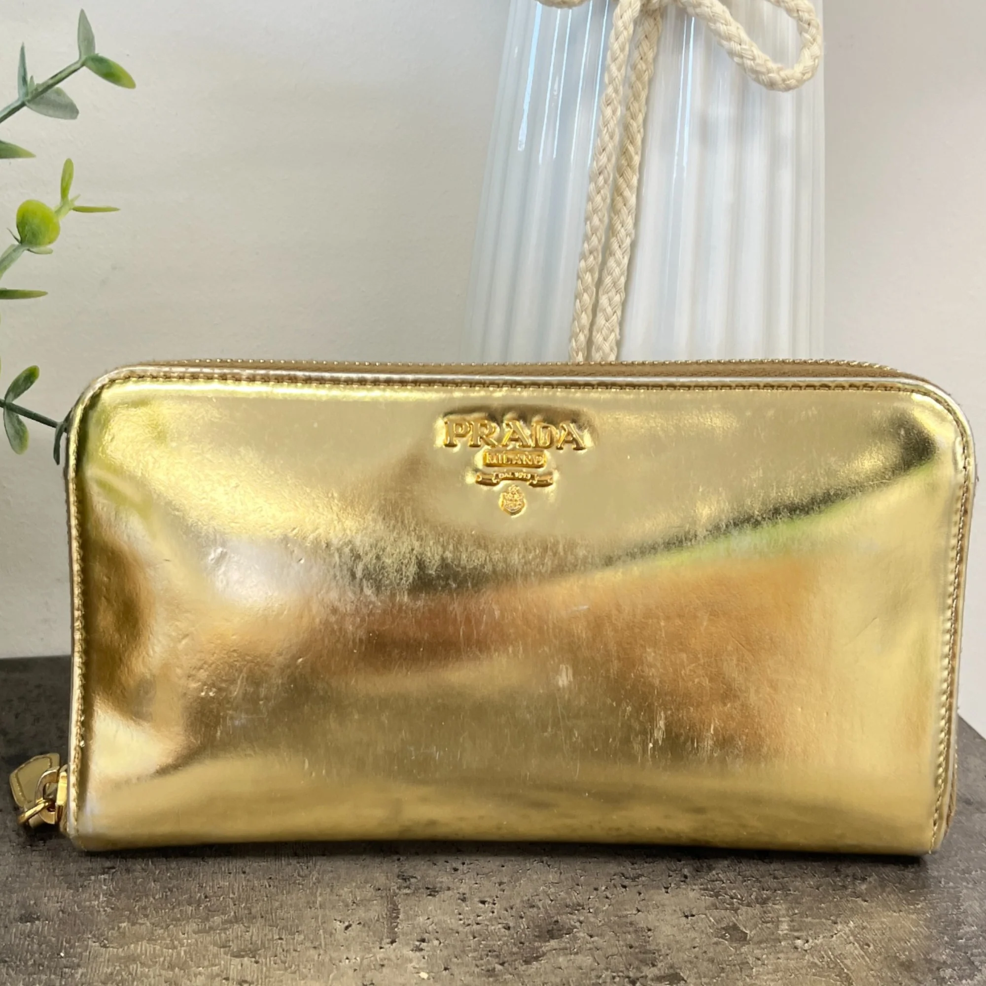 Women's Zip Around Long Purse Gold - Image 7